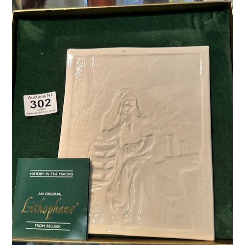 302 - Belleek Lithophane - The Water Carrier in Original Box