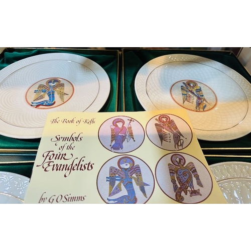 305 - Belleek Collectors Society Ltd Ed Symbols of the Four Evangelists Plates - All Boxed with The Book o... 