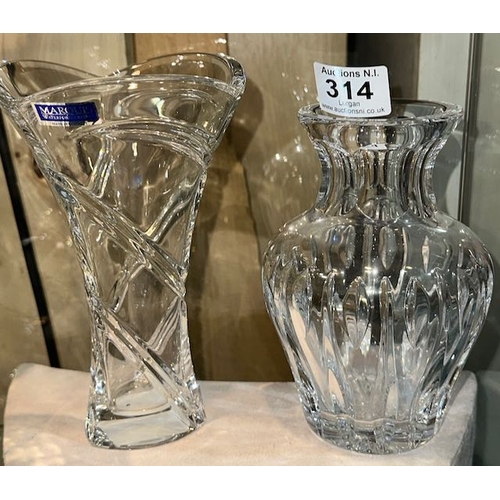 314 - Marquis by Waterford Crystal Vase x2