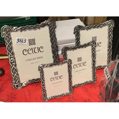 352S - Set of 4 Celtic Dragon Picture Frames