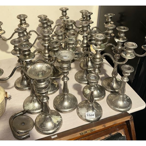 352W - Large Collection of Candelabras