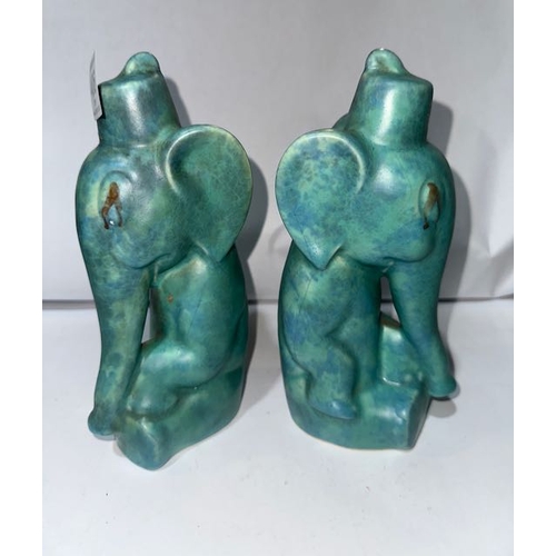 406 - Pair of Blue Sylvac Elephants