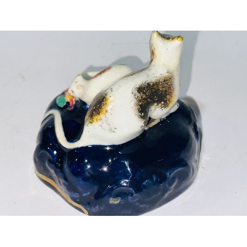 409 - Staffordshire Cat Inkwell