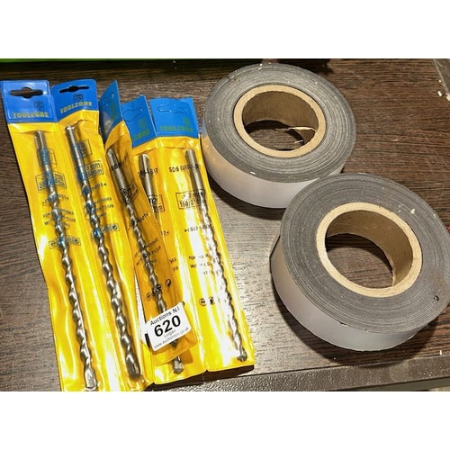 620 - 7 x Toolzone DRill Bits + 2 x Rolls Tape