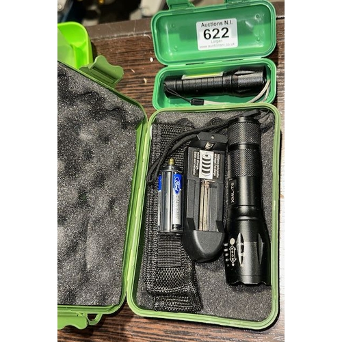 622 - 2 x Torches - in cases