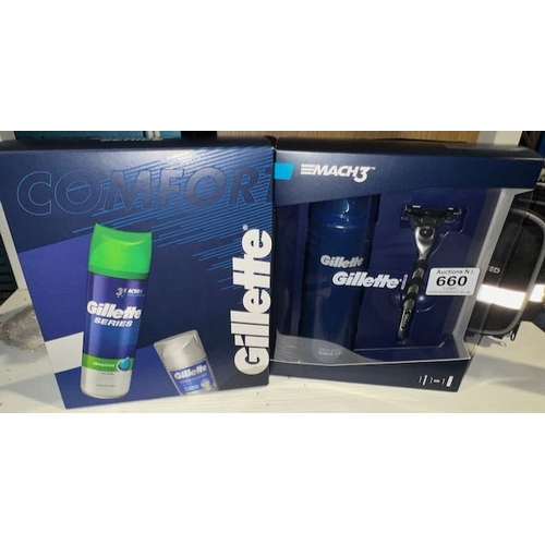 660 - Gillette Gift Set x 2 Incl mach 3