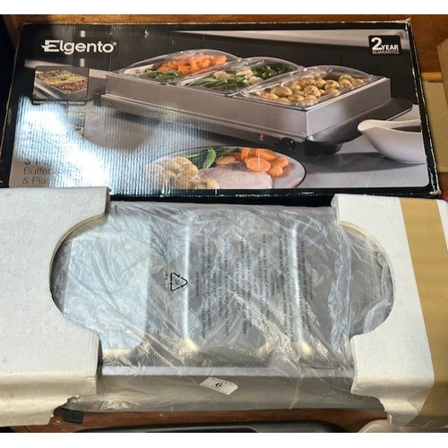 6 - Elegento Boxed 3 Tray Buffet Server & Food Warmer