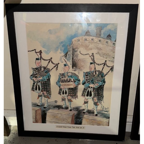 445A - 4 x Framed Guinness Prints By Don Roberts : A Guild New Year Tae Ane An A, Touché, A Tempting Bouque... 