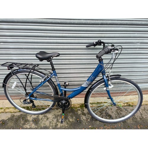 498A - Apollo Elyse Lightweight Hybrid Bicycle with Shimano Gears Revo Shift - 21 Gear - and Pannier Rack