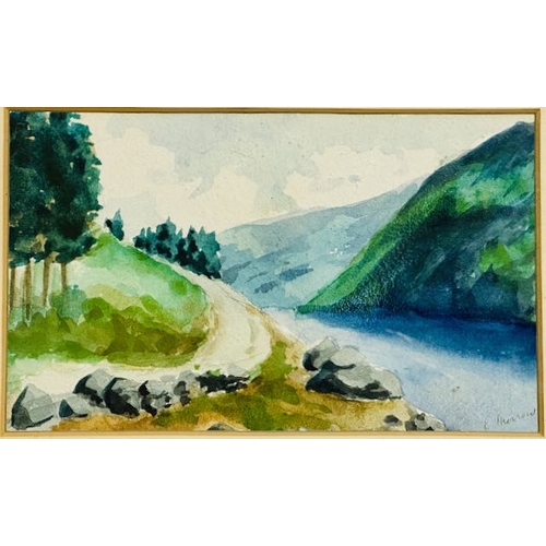 1007 - Framed Watercolour River Scene By E Morrow, 15