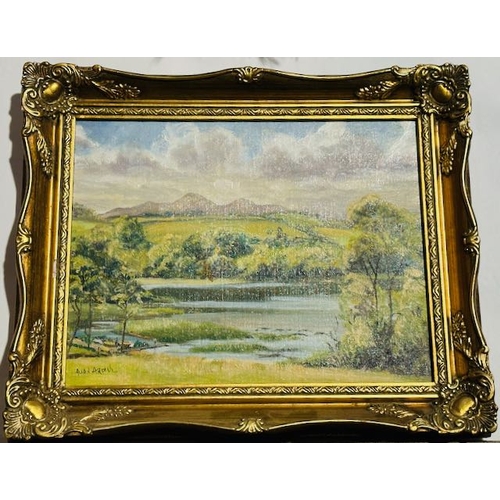 1011 - Framed Oil On Canvas, Country Scene By Alan Ardies, 17