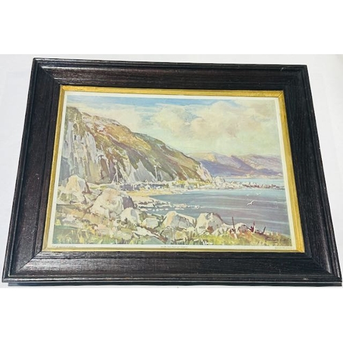 1017 - Framed Print, Antrim Coast Near Glenarm, From An original Painting, By Rowland Hill A.R.U.A, 19
