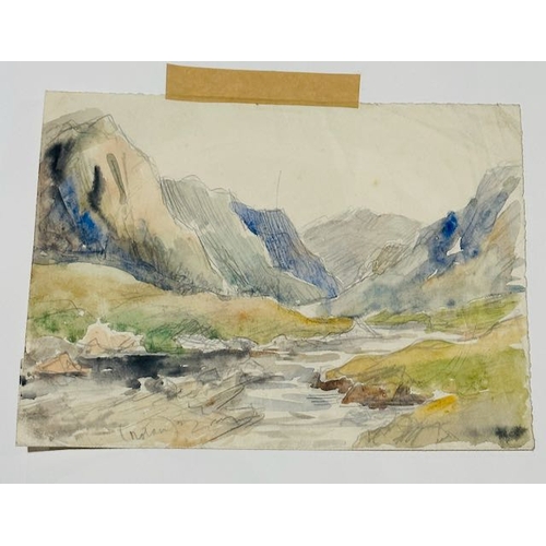 1025 - Original Watercolour Sketch And Charcoal Sketch By William Thornton Brocklebank, Netherton Devon And... 