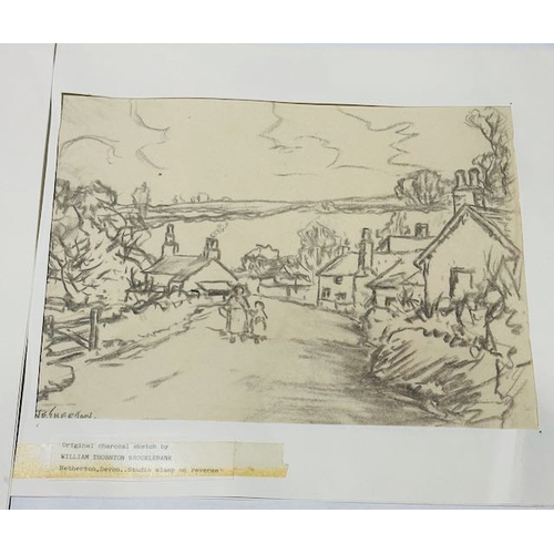 1025 - Original Watercolour Sketch And Charcoal Sketch By William Thornton Brocklebank, Netherton Devon And... 