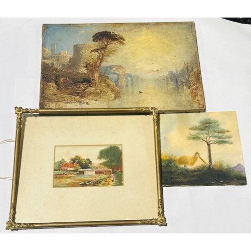 1026 - 3 Vintage Paintings, 1 By H Power, Others Unknown, 15