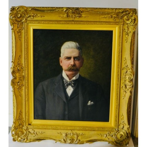 980 - Large Gilt Frame Oil on Canvas, Portrait by John McGhie (1867-1952), 88cm x 32cm inc Frame. Painting... 