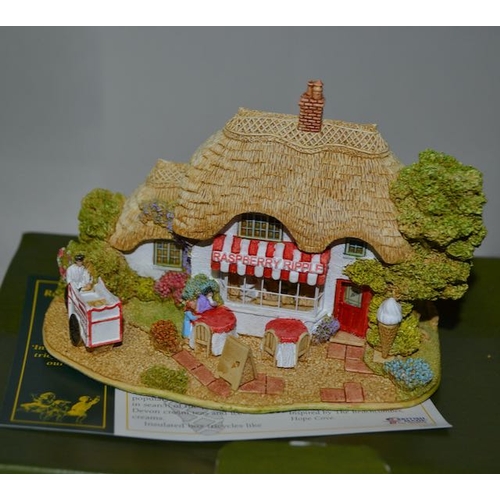 Boxed Lilliput Lane x 2 With Deeds - The Hanging Basket