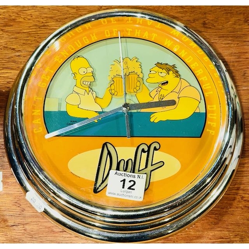 12 - Simpsons Duff Wall Clock