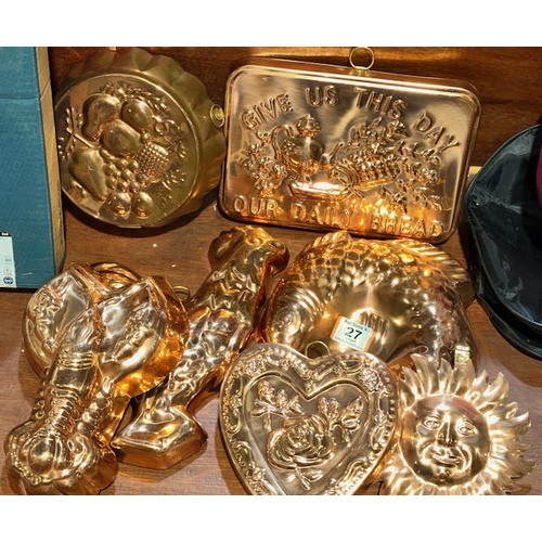 27 - Lot Of Copper Jelly Moulds