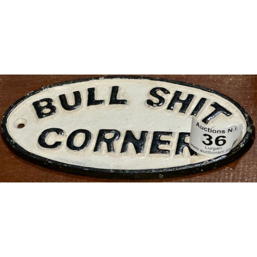 36 - Cast Corner Sign