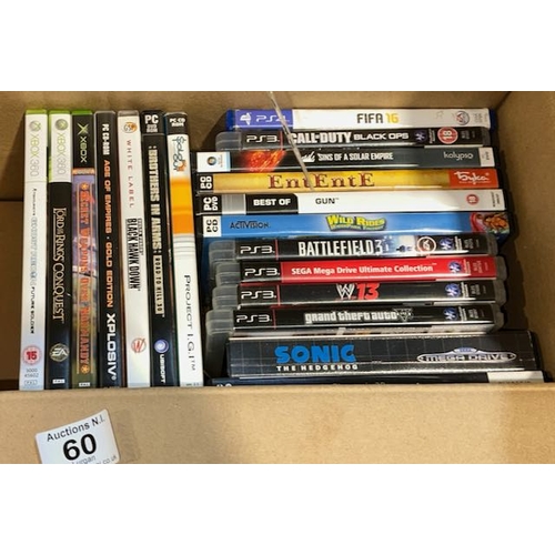 60 - Box Of PS/XBox/Mega Drive & PC Games