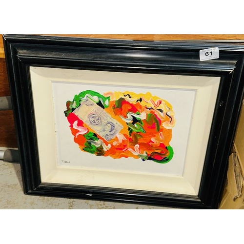 61 - Framed T. Dale Mixed Media Modern Art Piece