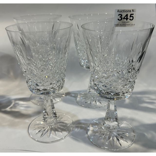 345 - Large Waterford Crystal Wine Glass x4