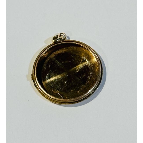 351 - 9ct Gold Locket/Watch Pendant Back