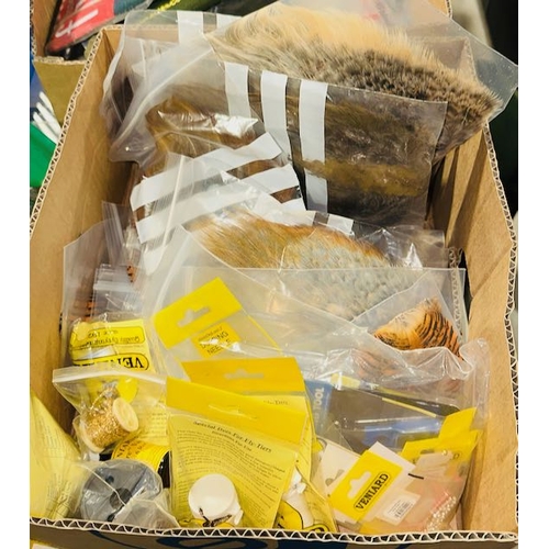 711 - Large Box Of Assorted Fly Making Accessories