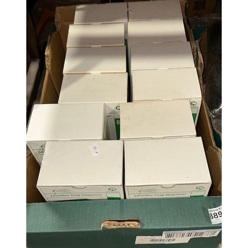 889 - Box OPf Approx 12 x Boxed/Unused Leverline Soap Dispensers