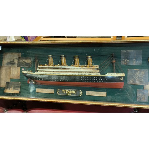 324 - Large Vintage 3D Model Titanic Display