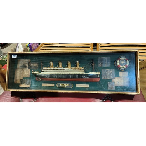 324 - Large Vintage 3D Model Titanic Display