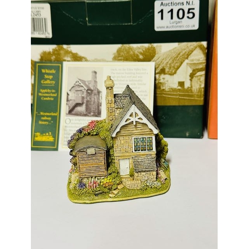 1105 - Boxed Lilliput Lane x2 - Whistle Stop Gallery + The Rustlings