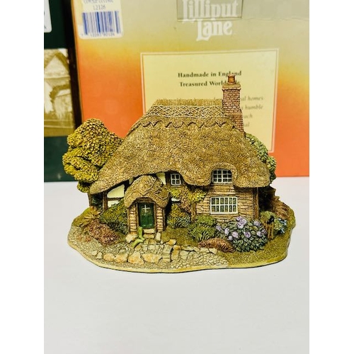 1105 - Boxed Lilliput Lane x2 - Whistle Stop Gallery + The Rustlings
