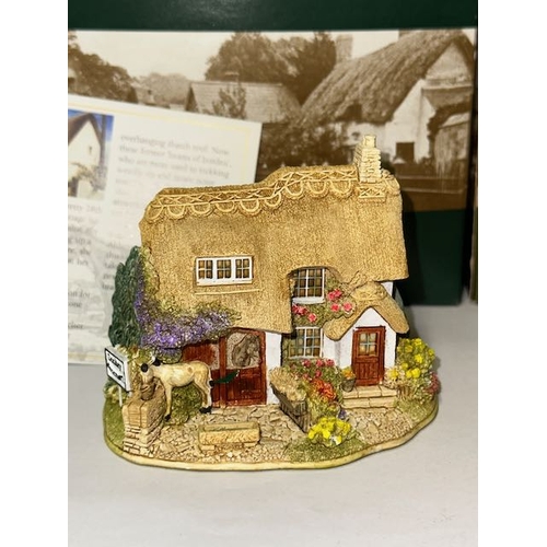 1113 - Boxed Lilliput Lane x2 - Donkey Sanctuary + Britains Heritage The Crooked Spire Chesterfield