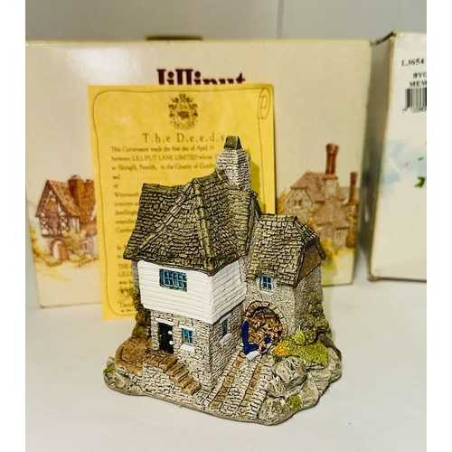 1119 - Boxed Lilliput Lane x 2 - Bygone Memories + Moonlight Cove With Deeds