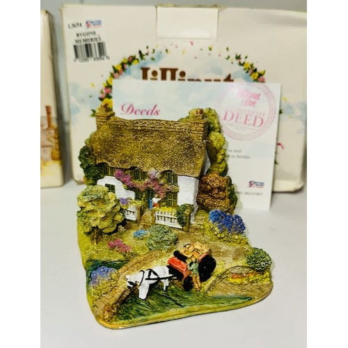 1119 - Boxed Lilliput Lane x 2 - Bygone Memories + Moonlight Cove With Deeds