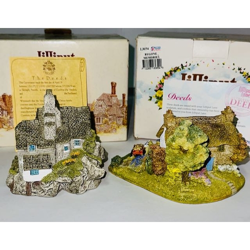 1119 - Boxed Lilliput Lane x 2 - Bygone Memories + Moonlight Cove With Deeds