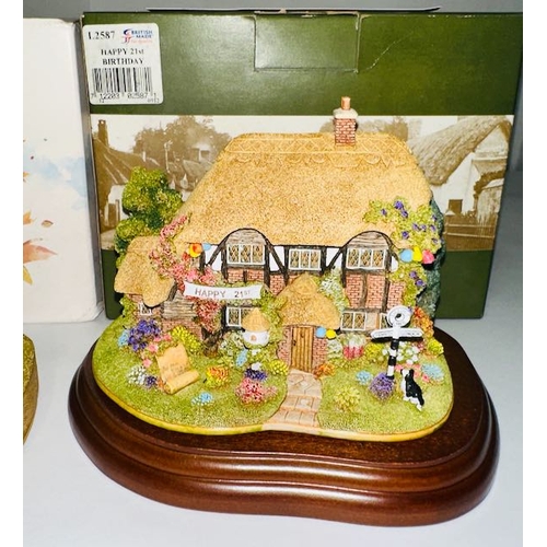 Boxed Lilliput Lane x2 - 30th Anniversary Cottage, Acorn Cottage