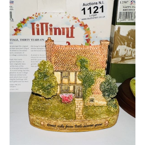 1121 - Boxed Lilliput Lane x2 - 30th Anniversary Cottage, Acorn Cottage Thirty Years On + Happy 21st Birthd... 