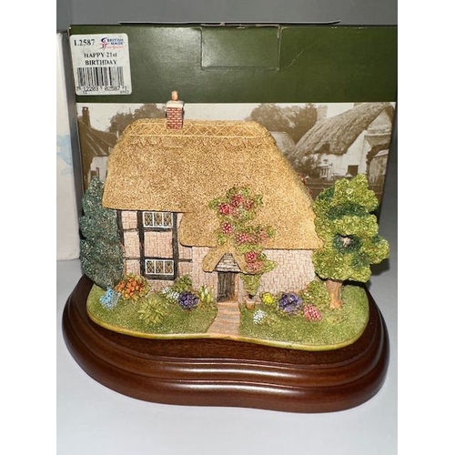 1121 - Boxed Lilliput Lane x2 - 30th Anniversary Cottage, Acorn Cottage Thirty Years On + Happy 21st Birthd... 