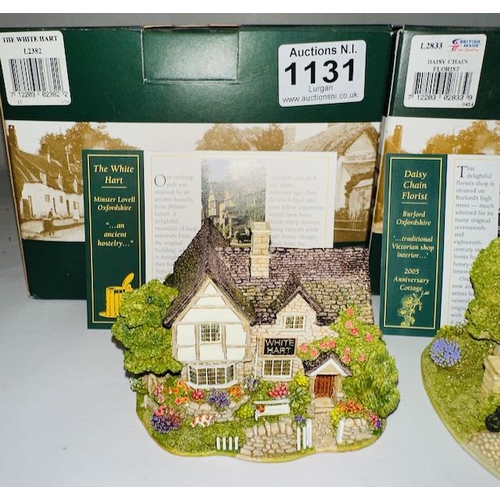 1131 - Boxed Lilliput Lane x2 - The White Hart + Daisy Chain Florist