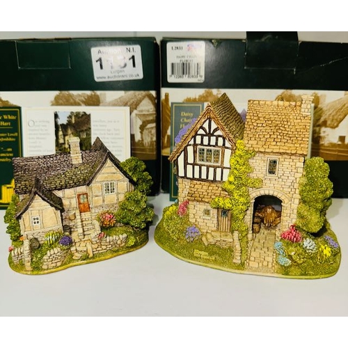 1131 - Boxed Lilliput Lane x2 - The White Hart + Daisy Chain Florist