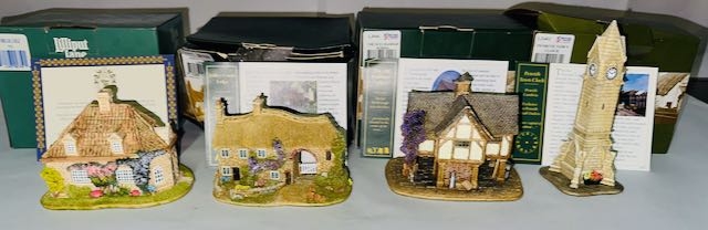 Boxed Lilliput Lane x4 - Van Burgh Lodge, The Old Grammar School, Ashley  Combe Lodge + Penrith Town