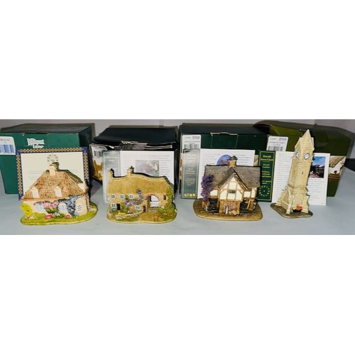 Boxed Lilliput Lane x4 - Van Burgh Lodge, The Old Grammar School, Ashley  Combe Lodge + Penrith Town