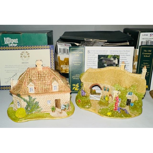 Boxed Lilliput Lane x4 - Van Burgh Lodge, The Old Grammar School, Ashley  Combe Lodge + Penrith Town