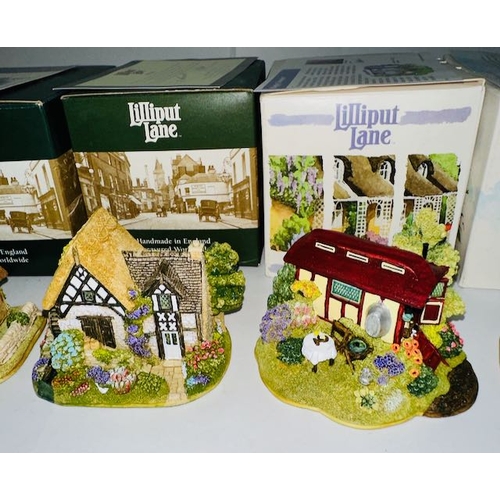 Boxed Lilliput Lane x6 - Smuggler's Watch, Little Lupins, Rosette