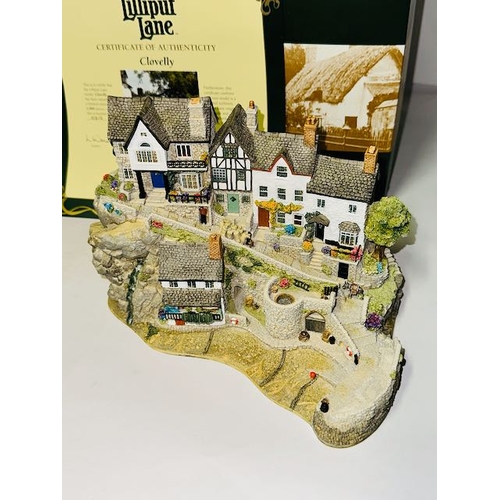 1160 - Boxed Lilliput Lane - Ltd Ed No 317 Illuminated Model - Clovelly with Cert