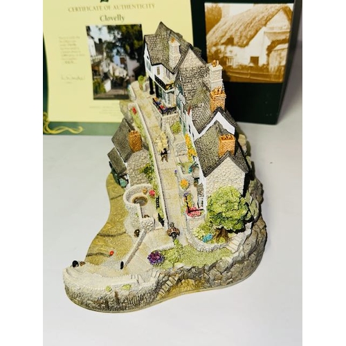 1160 - Boxed Lilliput Lane - Ltd Ed No 317 Illuminated Model - Clovelly with Cert