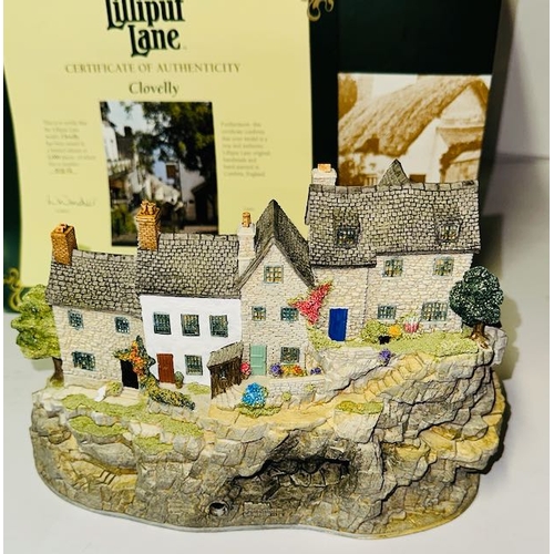 1160 - Boxed Lilliput Lane - Ltd Ed No 317 Illuminated Model - Clovelly with Cert